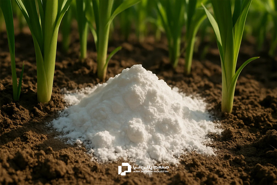 کود سولفات پتاسیم در مزرعه